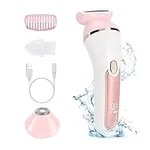 YHC Electric Shaver for Women - Wet & Dry Lady Shaver for Legs, Underarms, Face, Bikini Hair Removal - Cordless, Waterproof, Painless, 2-in-1 Girl Electric Razor - USB Rechargeable (Pink)