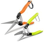 Zegos All-Metal Trimming Scissors Combo Set, 1 Pack 7" Pruning Snips with 3" Long Blades for Bud Leaves Trimming, and 1 Pack 6" Stem Branch Cutter