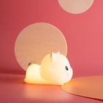 K4Mart Silicone Touch Lamp Night Light For Kids Gifts Teen Girls Boys Women Squishy Nightlight Cute Stuff Kawaii Aesthetic Baby Room Decor (Catled, White)