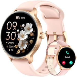 Smart Watch for Women, 1.27" AMOLED Screen Smartwatch, Answer/Make Call for iPhone/Android/Samsung, Fitness Tracker with 120+ Sport Modes, Heart Rate/Sleep/Health Monitor (Pink)