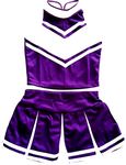 Total 2550 Women Cheerleader Costume Uniform Cheerleading Adult Dress Outfit Halloween Purple/White (S/ 4-6)