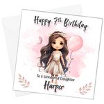 Personalised Pink Girls Birthday Card 6th 7th 8th 9th 10th 11th 12th 13th 14th 15th Any age for Daughter Granddaughter Niece Sister GoddaughterCard for Her Girls