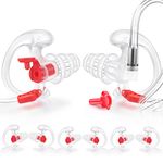 Zeadio Triple Flanged Earbud, Soft Comfortable Noise Filtered Silicone Earplug - Transparent, Medium, Pair of 4