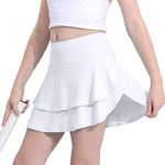 MERIABNY Girls White Golf Skirt Performance Tennis Skort 10 11 Years Running Athletic Skirts Outfits for Active Sports