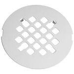 MUZISST 4-1/4 Inch OD Snap-in Round Shower Drain Cover, Shower Drain Hair Catcher Replacement Floor Drainer, Stylish and Long-Lasting Floor Drain Cover, Easy to Install, Brushed Nickel