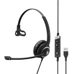 Sennheiser SC 230 USB MS II (506482) - Single-Sided Business Headset | for Skype for Business, Softphone, and PC | with HD Sound, Noise-Cancelling Microphone (Black)