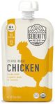 Serenity Kids 6+ Months Baby Food Pouches Puree Made With Ethically Sourced Meats & Organic Veggies | 3.5 Ounce BPA-Free Pouch | Free Range Chicken, Pea, Carrot | 1 Count