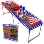 Beer Pong Official LED Light Full Set | 1 Bright Table + 120 Cups (60 Blue & 60 Red) + 6 Balls | Complete Pack | Premium Quality | Official Table | Scratchproof | OriginalCup®