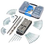 Massca Twin Pocket Hole Jig Set Box – Adjustable & Easy to Use Joinery Woodworking Tool w/Drill Bit, Hex Key, Screws, Square Driver & Stop Collar – For DIY Carpentry Projects