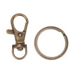 SUPVOX 60pcs Metal Key Rings Metal Swivel Clasps Lobster Claw Clasp Lanyard Snap Hook and Key Rings Keychain (Bronze)