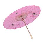 HEALLILY Japanese Chinese Oil Paper Umbrella Parasol Dancing Umberlla Photography Prop for Adults or Kids (Pink)