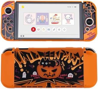 GeekShare Protective Case for Switch OLED Hard Shell Slim Cover Case Compatible with Nintendo Switch OLED and Joy Con - Halloween Party