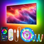 DTQJ LED Lights for TV 43-55 inch, 4m TV LED Backlight TV Lights Behind LED for TV Lighting, ICRGB LED Strip Lights with Remote Bluetooth APP Control, USB LED Lights for Bedroom Monitor Gaming