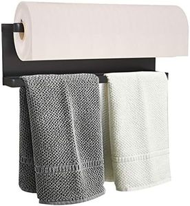 Magnetic Paper Towel Holder for Refrigerator, Kitchen Towel Holder Rack Magnetic Paper Towel Bar Multi Function Made of Iron,Used for Kitchen,Bathroom,Toilet, Drill Free (Black, Medium)