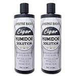 Humidor Solution 16 oz (2-Pack) - Humidifier Liquid - Premium Propylene Glycol PG Solution Formula - 70% RH - Safe and Non-Toxic