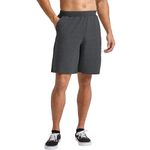 Hanes Men's Originals French Terry Sweat, Pull-on Athletic Shorts, 9", Charcoal Heather, Large