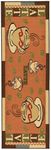 Ottomanson Sara's Kitchen Coffee Cups Design Mat Runner Rug with Rubber Backing, 50 cm x 150 cm, Dark Orange