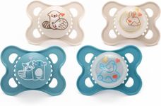 MAM Original Day & Night Soothers | 0-6 Months | 4 Pack | Includes 2X Glow in The Dark Dummies | Orthodontic Design | Baby Accessories | Blue (Various Designs)