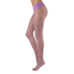 CALZITALY Women's Seamless Sheer Tights, lilac, L-XL