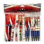 Pens Set of 12 Famous London Icons Pictures Design UK London British Souvenir Union Jack Collectable Gift