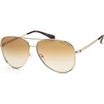 Michael Kors Womens Chelsea Bright Mk 1101B 1014Go Light Gold Metal Aviator Polarized Sunglasses Gold Gradient Lens, Large
