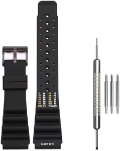 WRISTARMOR Soft Waterproof Silicone Watchband Compatible with Citizen BN0151 BN0150 Sports Diver Strap 20mm 22mm 24mm Replacement Bracelet Watch Accessories (22mm Black buckle)