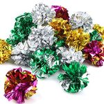 Bestsupplier 25 Pack Crinkle Balls Cat Toys - Original Mylar Crinkle Balls Cat Toys