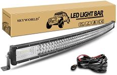 SKYWORLD 50 inch 648W Curved LED Light Bar Flood Spot Combo Beam Work Offroad Driving Fog Lamps with Wiring Harness Kit for ATV UTV SUV 4x4 4WD Tractor Truck Car Boat 12V 24V