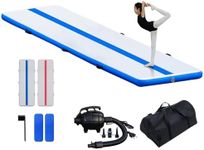FunWater Inflatable Gymnastics Mat 10ft Air Tumbling Track 4 inches Thick Inflatable Training Mat, Thickness Floor Mat with Air Pump for Home/Water Fun/Gym/Yoga/Training/Cheerleading