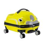 Wise Guys 2 in 1 Ride on Cum Trolley Bag for Children Kids Luggage Bag for Girls Boys Car Shape Ride on for Kids 360 Degree Rotating Wheels (Yellow)