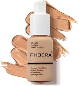 PHOERA Foundation Makeup,Face Foundation,Foundation Full Coverage Perfect 30ml Makeup Oil-Control Concealer,Long Lasting Waterproof Blendable Concealer Makeup,Great Choice and Gift (#104 Buff Beige)