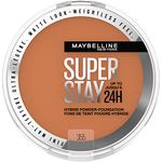 Maybelline Super Stay 24 Hour Hybrid Powder Foundation, Waterproof, Vegan, Mattifying, 355, 6g