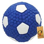 Foodie Puppies Interactive Non-Toxic Soft Latex Squeaky Chew Toy for Small to Medium Dogs (Blue Football - Large) | Chewing, Floating, Training, and Bouncing | Reduce Separation Anxiety