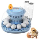 Okköbi 12 Egg Incubator with Automatic Egg Turning and Humidity Control – Egg Incubators for Hatching Eggs – Water Bottle Refill, Egg Candler, Air Vent, 360° View, Temperature Control, LED display