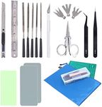 Keadic 24Pcs Professional Gundam Modeler Basic Tools Craft Set Hobby Building Tools Kit with Plastic Case and Waterproof Bag, Ideal for Gundam Car Model Building Repairing and Fixing