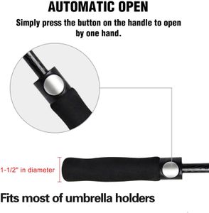 ACEIken 62-Inch Golf Umbrella – Large Windproof, Black