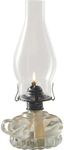 Lamplight Clear Glass, Hurricane or Power Outage Chamber Oil Lamp, 12-inch, White