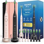 Wagner & Stern ProDental Series Set of 2 Electric Toothbrushes 5 Brushing Modes and 3 Intensity Levels, 8 Dupont Bristles, 2 Premium Travel Case.