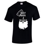 Bang Tidy Clothing BBQ T Shirt Funny Cooking Gifts for Men Beef Beer & Beards Black