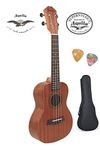 Juarez JRZ23UK/NA 23" Concert Size Ukulele Kit, AQUILA Strings, Sapele Body, Rosewood Fingerboard, Matte Finish, with Bag and Picks, Natural Brown