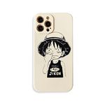 KimZOZkoala for iPhone 14 Pro Case Cover, Cute Japan Cartoon Anime One Piece Luffy Soft Liquid Silicone Case Matt Shockproof Protection Back Cover for iPhone 14 Pro (White, for iPhone 14 Pro)