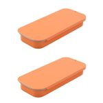 Vagocom 2Pcs Portable Metal Toothpicks Holder, Empty 3.15*1.3*0.51inch / 8*3.3*1.3cm Reusable Toothpick Case, Toothpick Holder Dispenser for Travel,Outdoor(Orange)