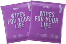 HyperGo Full Body Wipes - Lavender Bathing Wipes for Adults 12"x12" X-Large Body Wipes for Adults Bathing No Rinse Travel Wipes, Wipes for Camping, Post Workout Adult Wipes, 40 Count