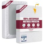 Utopia Bedding Waterproof Mattress Protector Double Bed 135 x 190 cm (Pack of 2), Fits Up to 40 cm Deep Mattresses, All Around Elastic, Premium Terry Mattress Protector