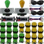 SJ@JX Arcade Game 2 Player Controller DIY Kit Microswitch Button 4&8 Way Joystick Zero Delay USB Encoder Fighting Stick Handles Console for PC MAME Raspberry Pi Retropie