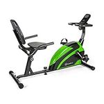 Klarfit Relaxbike 6.0 SE - Recumbent Bike, Exercise Bike, Stationary Bike, Inertia Mass: 12 kg, 8-Stage Magnetic Resistance, Tablet Holder, PulseControl, SilentBelt Drive, Max. 100 kg, Green/Black