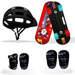 Jaspo Dragon Fire Junior Kids Fiber Skateboard Kit I Casterboard I Cruiser I (18"X 6") Junior Board Kit 18 Inches (For Upto 7 Years Age) - Black