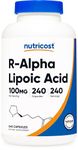 Nutricost R-Alpha Lipoic Acid 100mg, 240 Capsules - Veggie Capsules, Non-GMO, Gluten Free