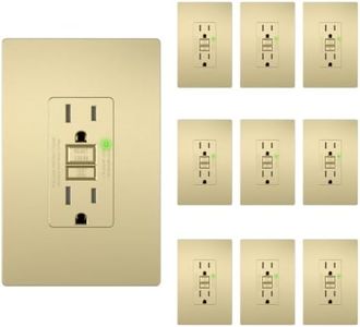 LIDER GFCI Outlet 15Amp, GFCI Receptacle, ETL Listed, Matte Gold, 10-Pack