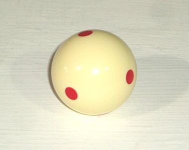 1 7/8 CUE BALL WITH RED DOTS UK POOL SIZE